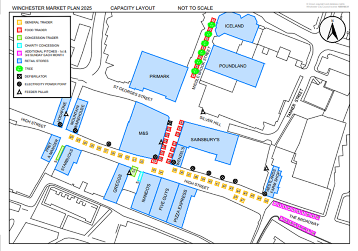 Winchester City Street Market - June 2025 plan